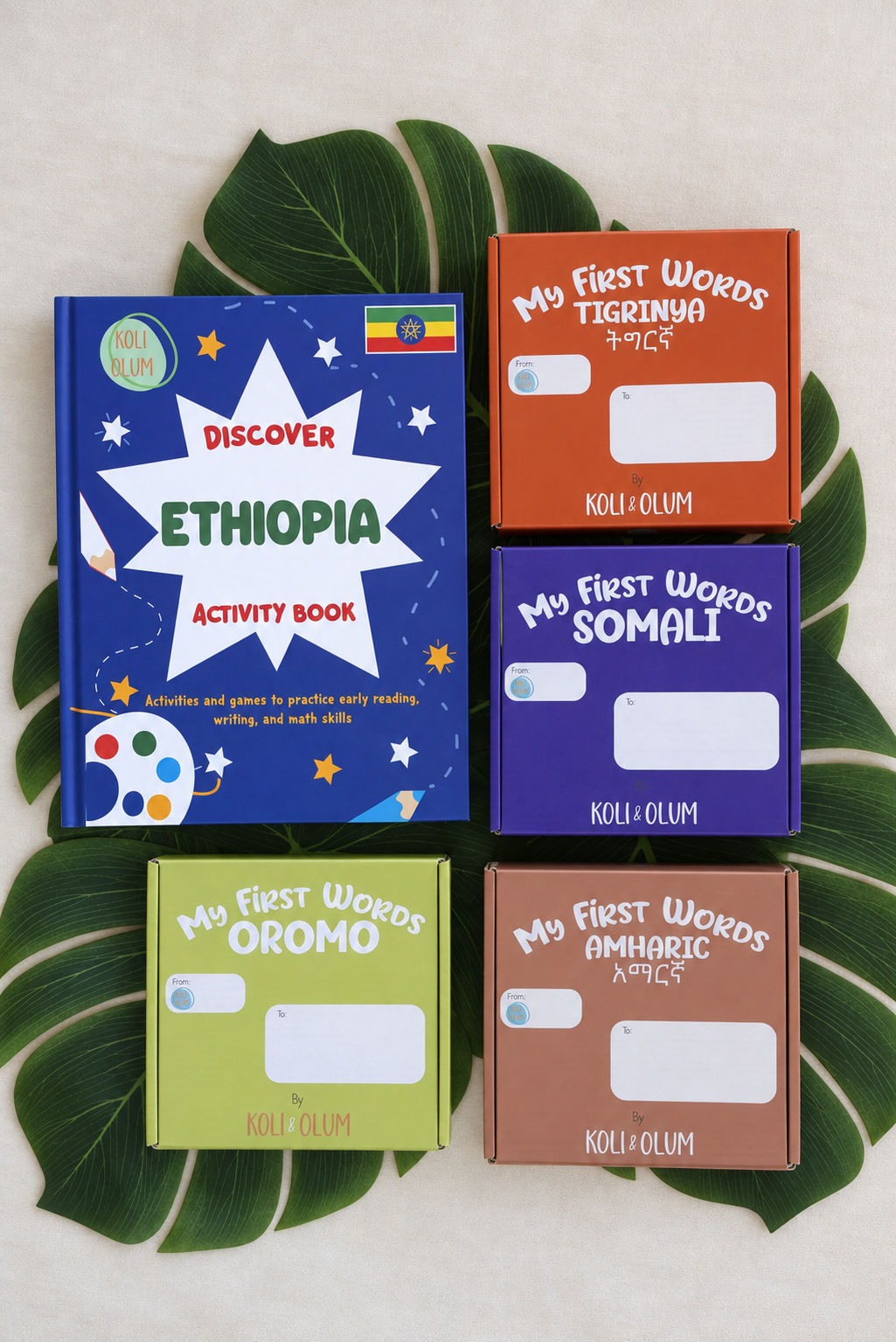 Discover Ethiopia activity book with Tigrinya, Somali, Oromo and Amharic language options